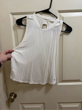 Balance Athletica White Racerback Tank Top with Keyhole